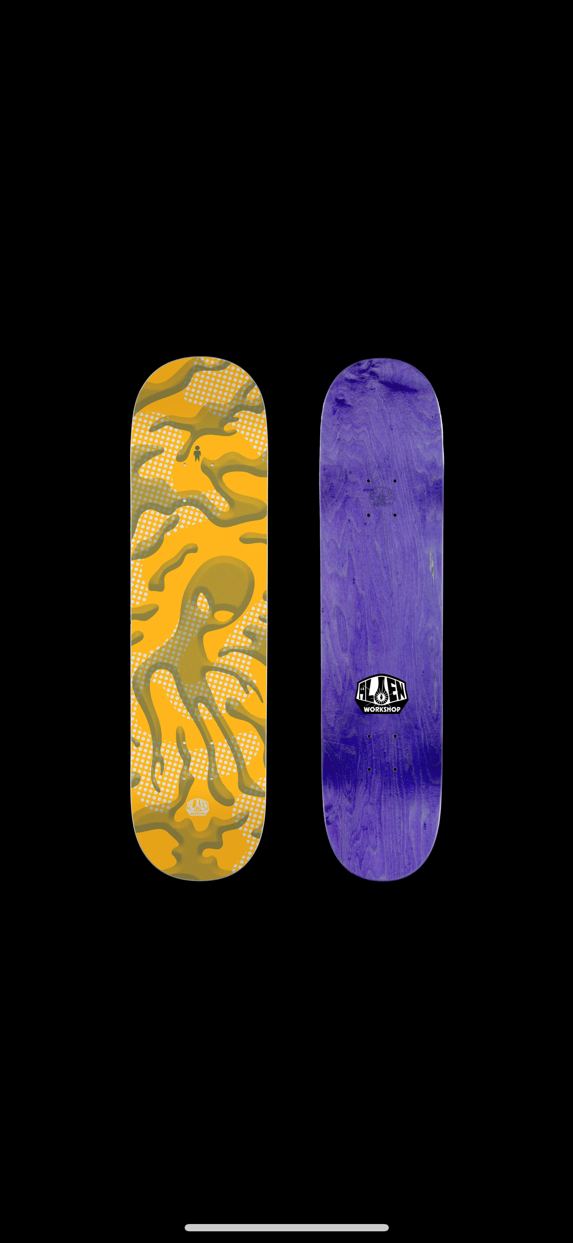 Planche De Skateboard Alien Workshop - Deck Yaje Popson « High Priests » Graphique Jaune - Neuf